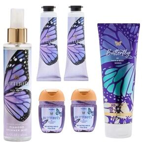 Diamond Shimmer Mist Butterfly Bath & Body Works Gift Set - 6 Items